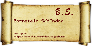Bornstein Sándor névjegykártya